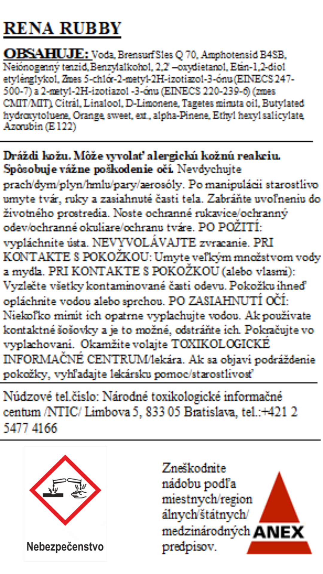 RENA RUBBY - energetický štítok