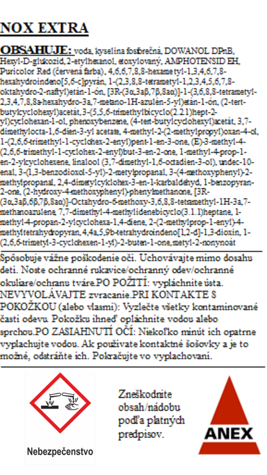 NOX EXTRA - energetický štítok