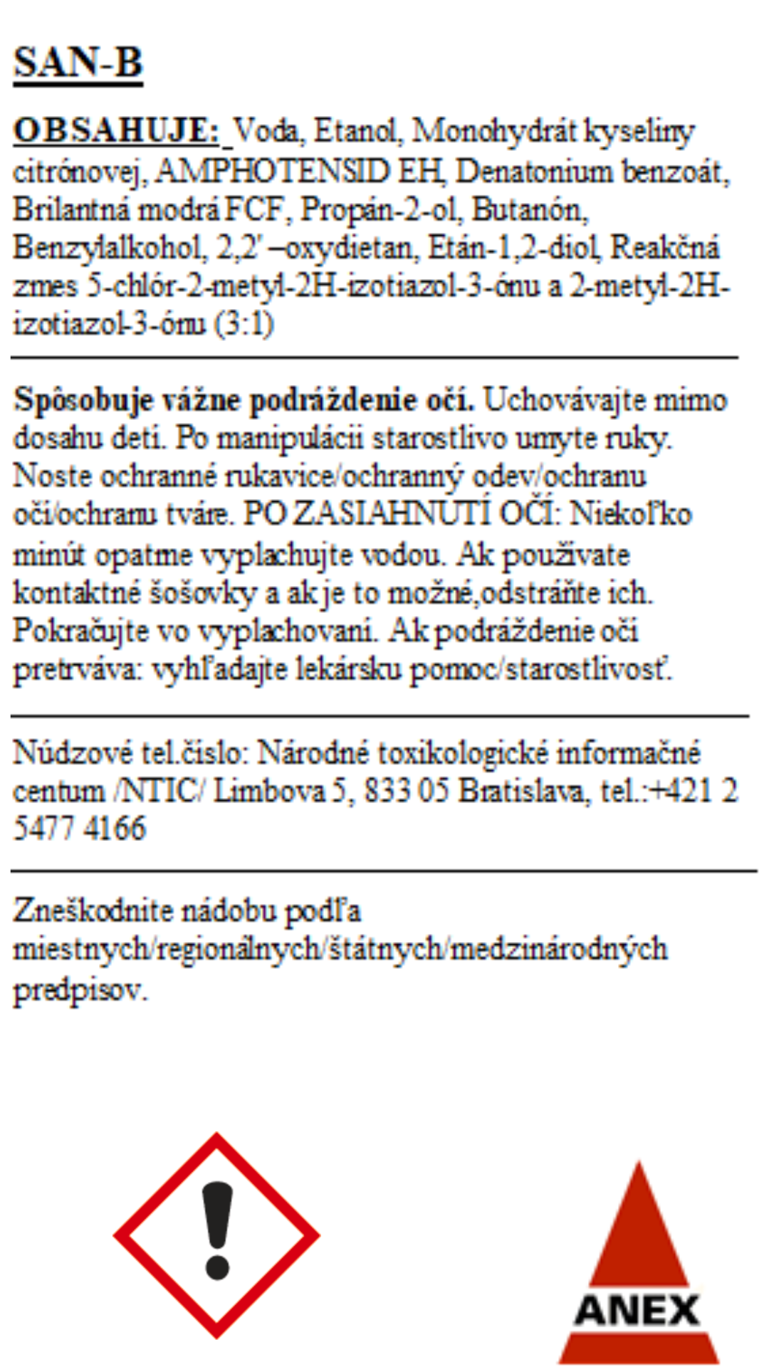 SAN-B - energetický štítok